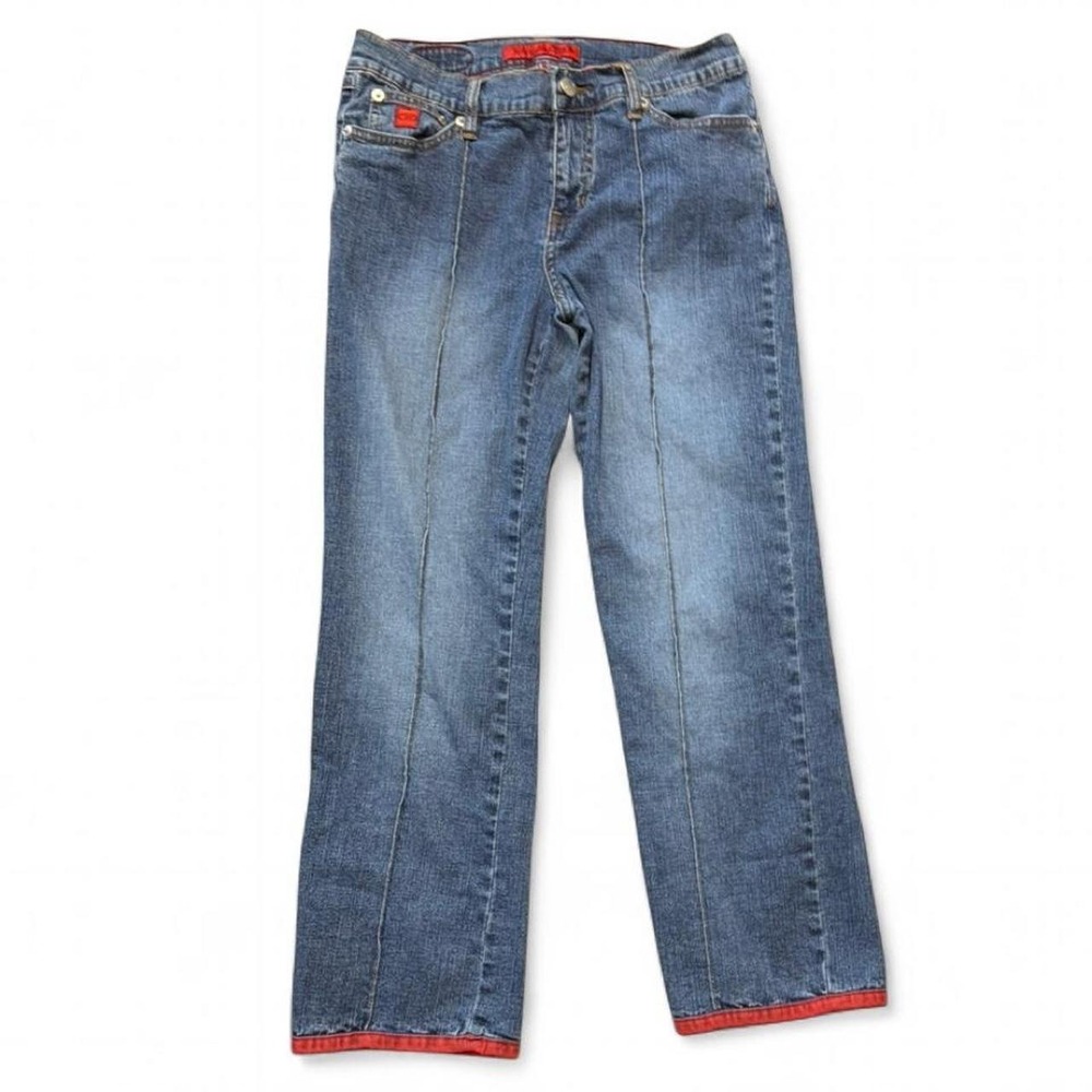 Vintage Y2K Bongo "Let me B" Front Seam & Red Trim Cropped Jeans, Women's Size 9